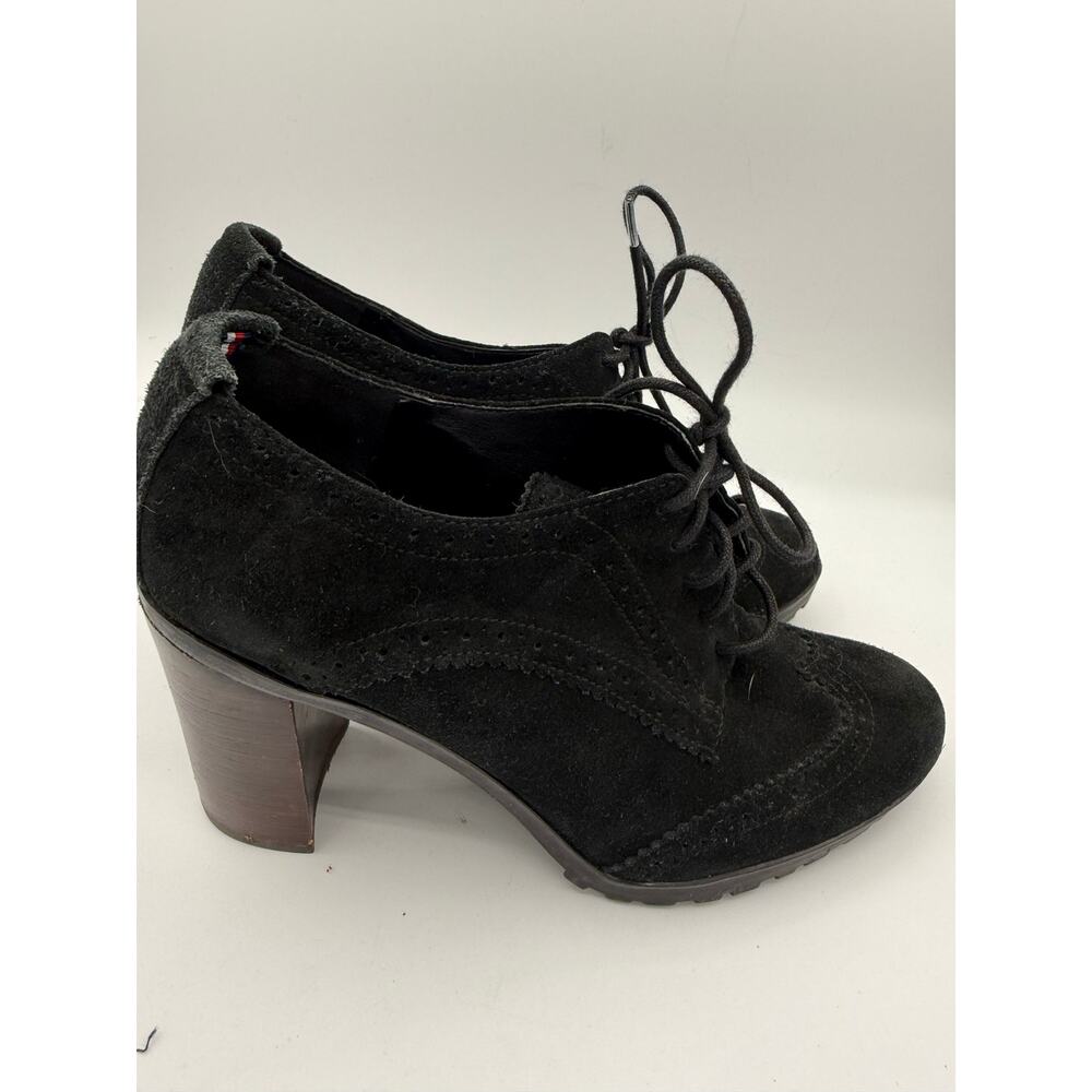 Tommy Hilfiger Black Suede Oxford Shoes, Sz 8M